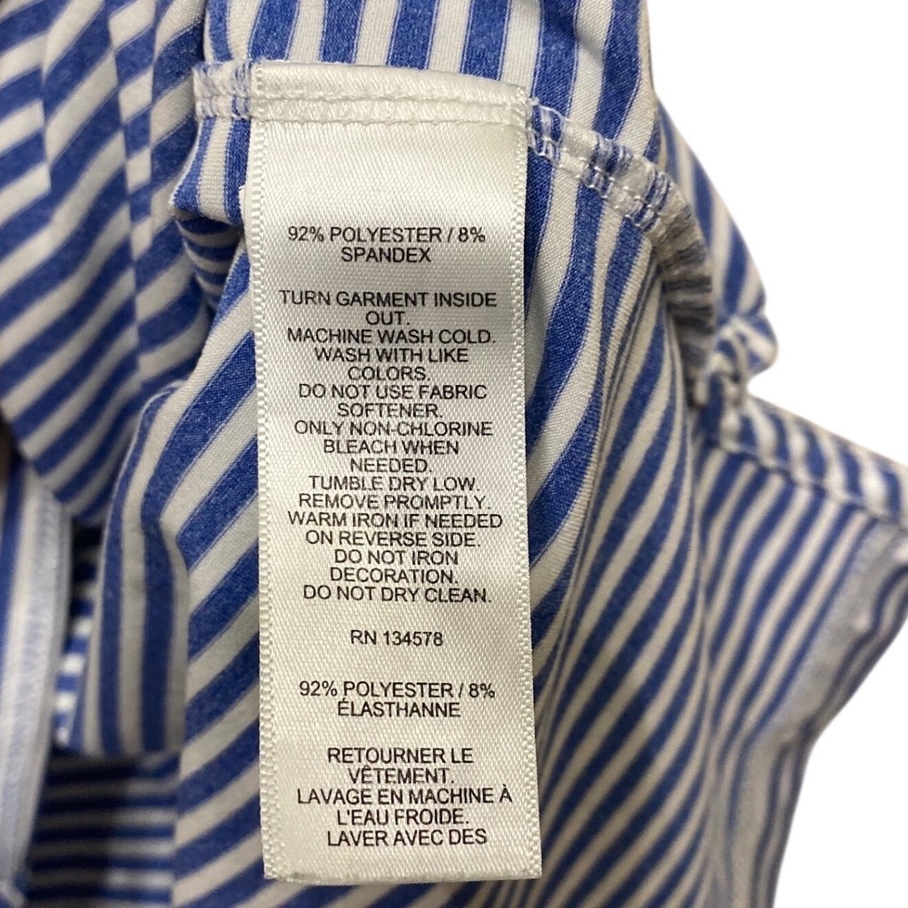 Vineyard Vines Performance Polo XL Blue White Striped Short Sleeve Golf Shirt - Picture 4 of 6